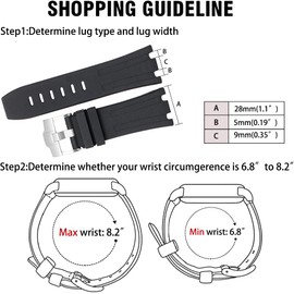 CWYTTZQ 28mm rubber watch band for AP watch men 15703 15710 outdoor sports wristband accessory watch Strap (Black silver buckle)