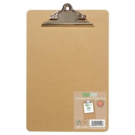 eco-eco A4 Masonite Strong Clipboard with Heavy Duty Metal Clip, eco119
