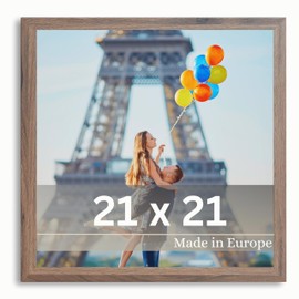 VictoR Picture Frame Clover 21 x 21 cm in Brown - Modern Simple Photo Frame Square Wood - Picture Frame 21 x 21 cm Brown