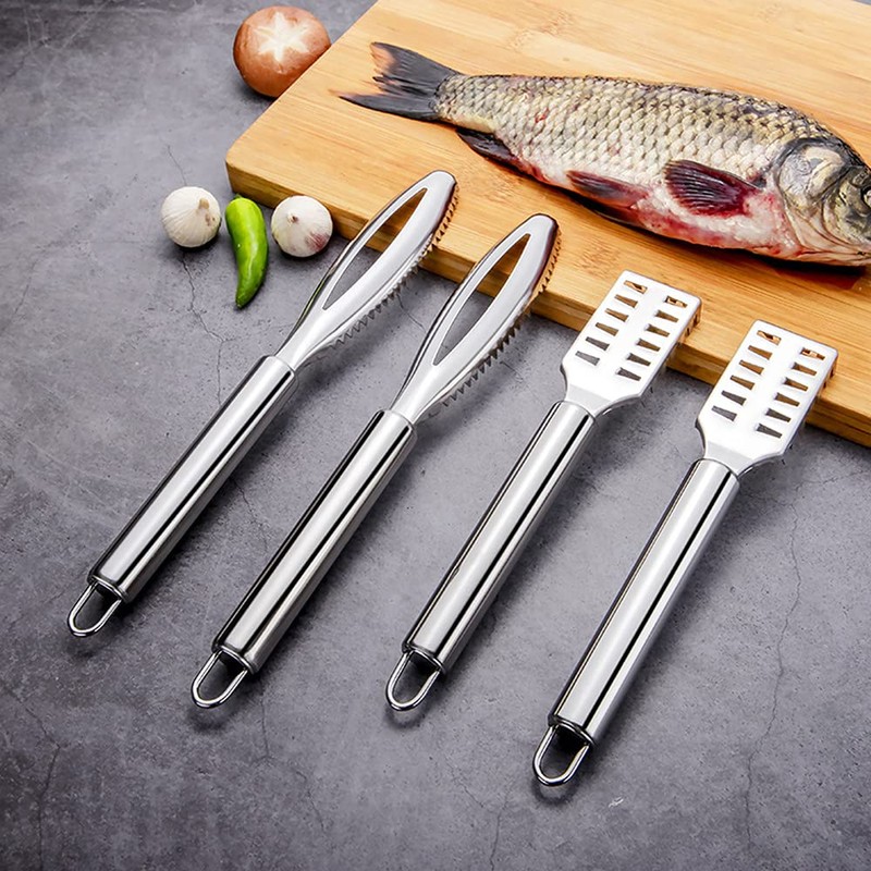 Zasjon Fish Scaler Stainless Steel, Pack of 2 Fish Peeler