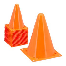 Relaxdays Pylons Set of 20 Slalom Hats for Kids Football Training Marker Cones 18 cm Dog Sports Orange