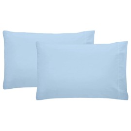 Standard/Queen Size Pillowcase Set of 2 - Light Blue Super Soft Pillow Cases Queen, 600 Thread Count 100% Egyptian Cotton Quality, Breathable, Cool, Sateen Weave Sleeping Pillow Covers - Light Blue