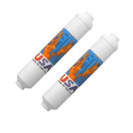 IPW Industries Inc-Omnipure - (K2533-SS) - 10" x 2" T40 GAC Coconut Carbon Inline Filter 1/4" OD Quick Connect 90° Elbow / 2 Pack