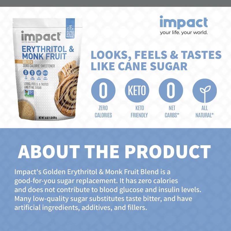 Impact - Golden Erythritol & Monk Fruit - Zero Calorie