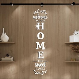 Arawat Silver Home Mirror Wall Decor for Living Room and Bedroom Living Room Decor and Accessories 3D Mirror Wall Decoration Stickers Decal