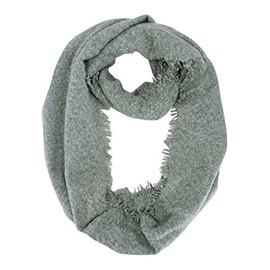 Luxury Divas Mint Green Unisex Winter Infinity Scarf With Frayed Edge