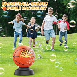 Beria Bubble Machine Toys for 3-8 Year Old Kids: Ball Bubble Machine for Kids Lawn Bubble Blower Toy Gifts for Age 3 4 5 6 7 8 Boys Toddlers Birthday Presents Garden Outdoor Party Bubble Maker