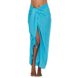 SHU-SHI - Women's Beach Sarong/Pareo - Wear Over Swimsuits, Cyan blue