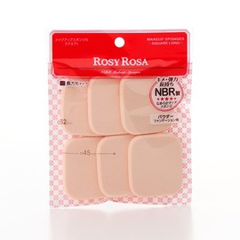 ロージーローザ メイクアップスポンジN スクエアL 6P 【コンパクトにすっぽり収まるスクエア型スポンジ】