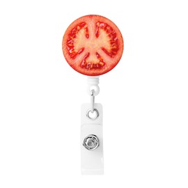 Tomato Retractable Badge -Funny Food Badge Country Clip Holder ID Reel Clip for Lanyards Name ID Card
