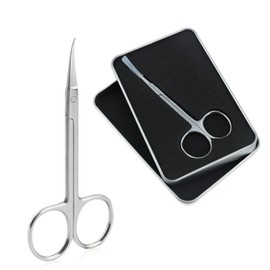 Qunzhao Tijeras de cutícula para mujeres y hombres, curvadas de acero inoxidable con punta, cuchillas de aseo de uñas para piel seca (1)