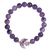 Nupuyai Carved Moon Star Amethyst Crystal Stone Bracelet for Women,