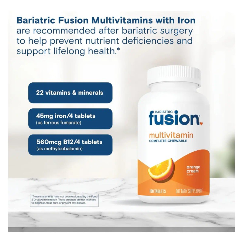 Bariatric Fusion Multivitaminas Masticables Naranja Post Cirugía 120 Tabs