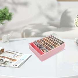 Money Organizer for Cash, 8 Compartment Pink Acrylic Money Holder, Cash Tray, Cash Box, Cash Organizer for Bills