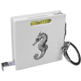 'Single Seahorse Side View' Keyring Tape Measure/Spirit Level Tool (KM00041820)
