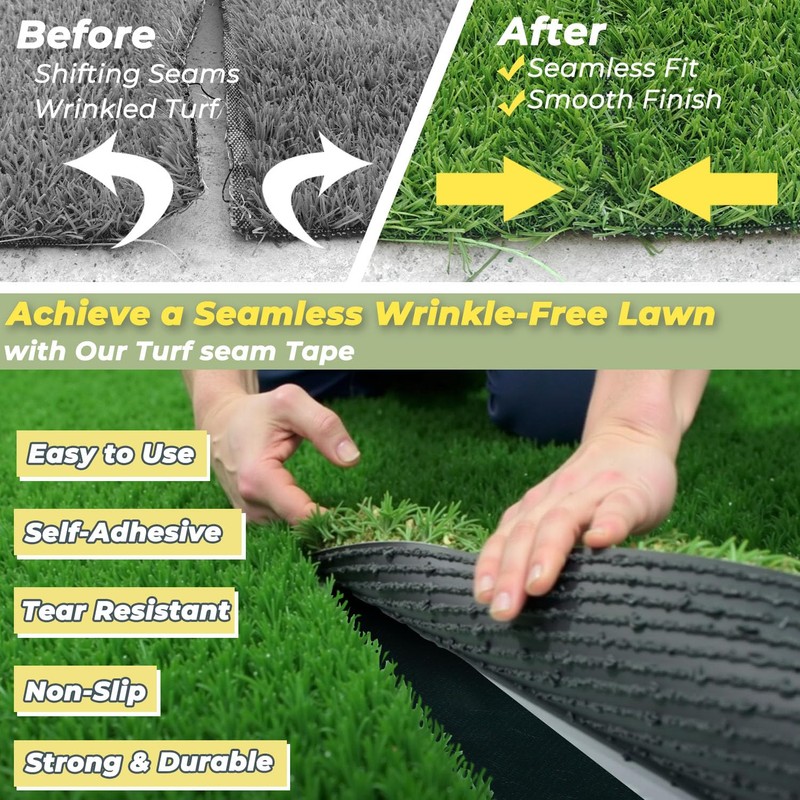 Linghou Self-Adhesive Artificial Grass Seam Tape, Weatherproof Turf Joint Tape