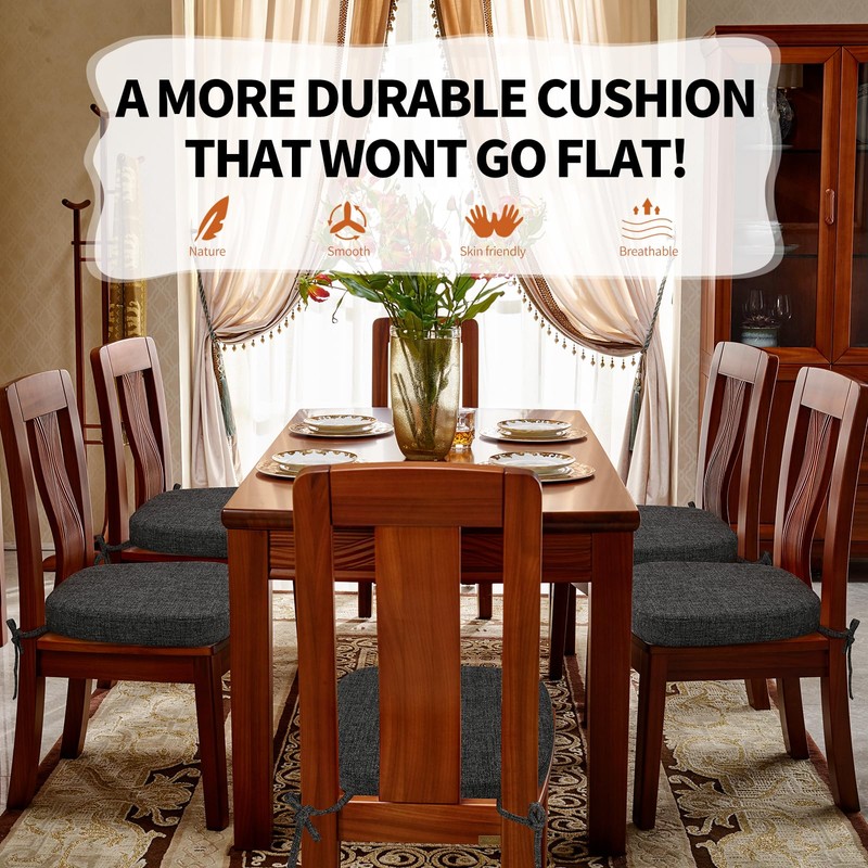 SINOSSO Thickened 2.5" Dining Chair Cushion, Soft Blended High Density