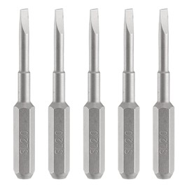 HARFINGTON 5pcs SL2.0 Slotted Screwdriver Bit 5/32" Hex Shank 35mm/1.38" Length Magnetic Flat Head Hex Bits S2 Steel Screw Driver Bit