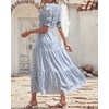 BTFBM Women Casual Summer Dresses 2024 Spring Crew Neck Ruffle