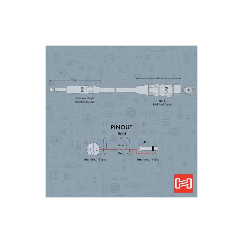 Hosa HMIC-005HZ Pro Cable de micrófono REAN XLR3F a 1/4
