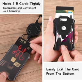 CATO Retractable Badge Holders, Tactical ID Card Holder, Durable 31.5” Retractable Badge Reel Key Chain. 9oz Retraction Heavy Duty Retractable Keychain (Black)