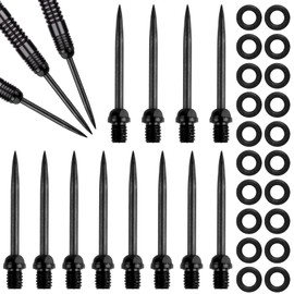 Steel Dart Tips, Pack of 12 Dart Tips, Steel Tips with Thread, Metal Tips, Steel Dart Tips, Steel Dart Tips, Steel Dart Tips for Darts Converting Soft Darts, with 20 Rubber Rings