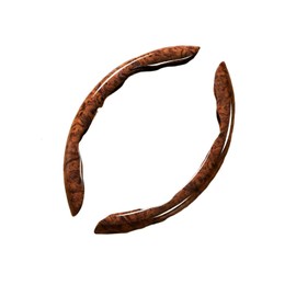 azumafy Steering Wheel Cover, For Cars, Universal, Lightweight, For Regular Cars, O Shape, D-Shaped, Easy Installation, Carbon Fiber, Easy Grip, Anti-Slip, Interior Parts (Brown)