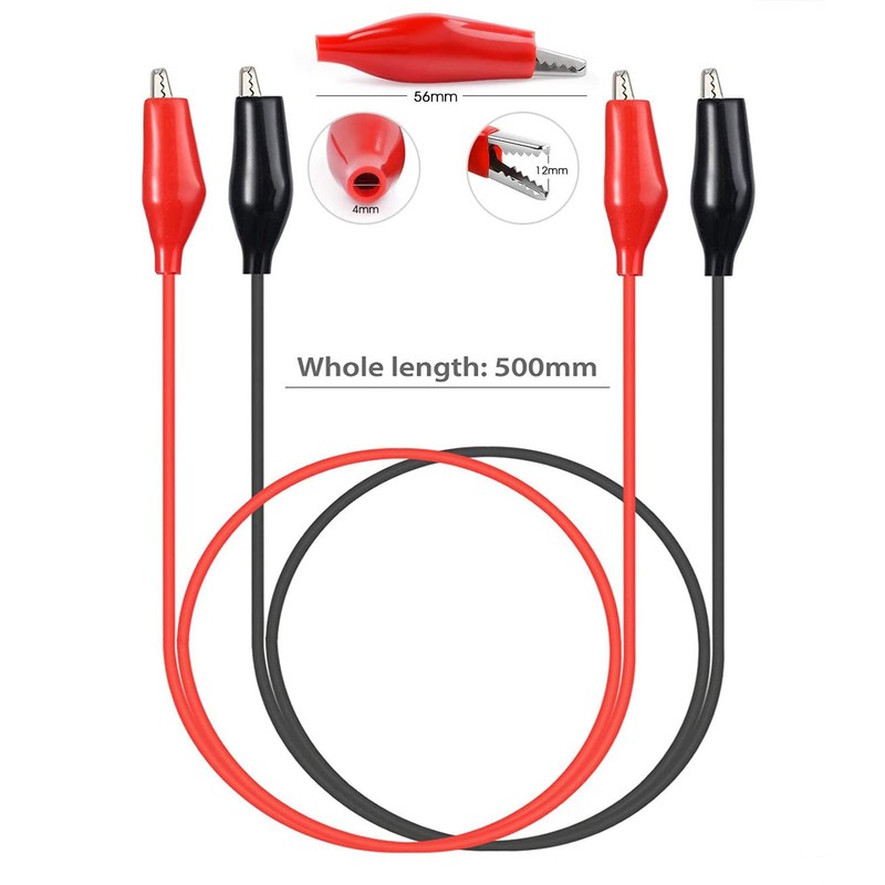 Gebildet 10pcs Alligator Clips Electrical, 0.5mm²/20AWG Wire, Insulated Test Leads