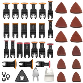 88Pcs Oscillating Saw Blades High Carbon Steel Bi-Metal Oscillating Multitool Blades Multifunctional Curved-Edge Cutting Oscillating Tool Blades Universal for Cutting Wood Metal Fulasun