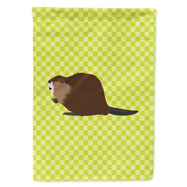 Caroline's Treasures BB7699CHF Eurasian Beaver Green Canvas House Flag, Multicolor