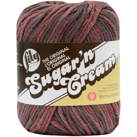 Lily Sugar 'N Cream The Original Ombre Yarn, 2oz, Gauge 4 Medium, 100% Cotton, Terra Firma - Machine Wash & Dry