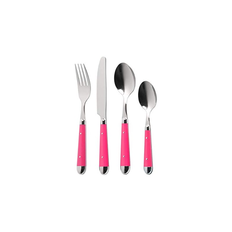 Premier Housewares Brasserie Cutlery Set, 16 Piece - Hot Pink