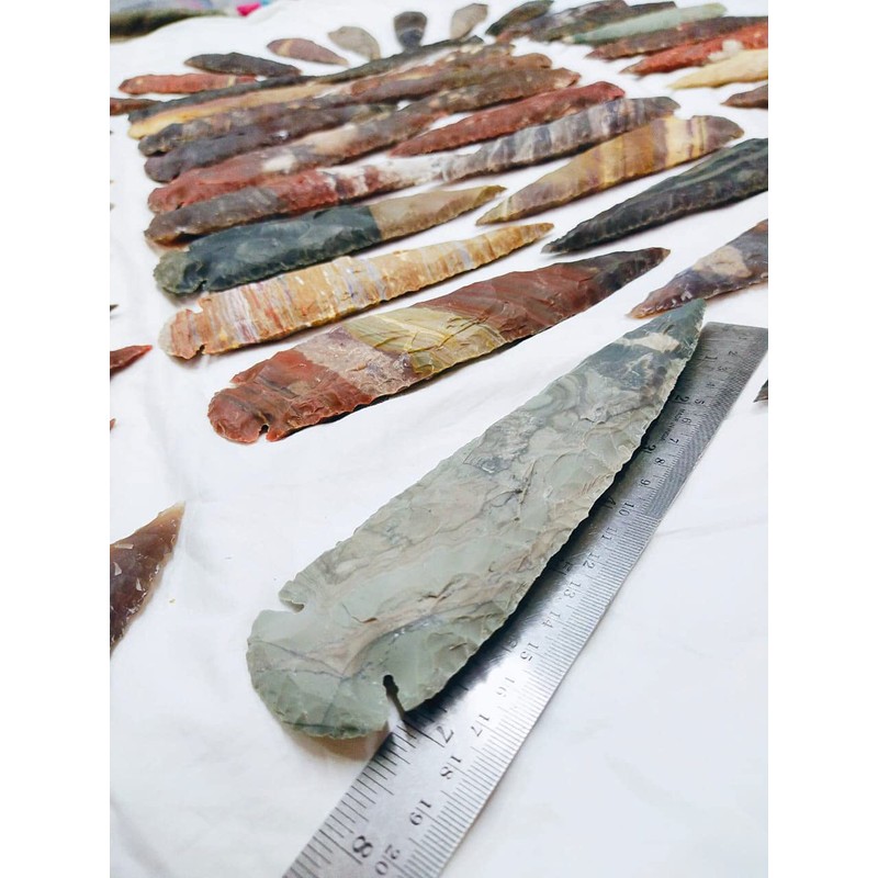 Morocca 7" Flint Spearhead Arrowhead OH Collection Project Point (1PC)