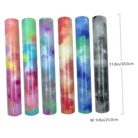 VILLFUL 6Pcs Heat Transfer Vinyl for DIY Crafts Durable Engraving Film Easy to Cut Apply Rainbow Colors for Clothing Custom Designs