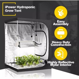 iPower 60"x60"x78" Mylar Hydroponic Roof Grow Tent with Window for Best Choice