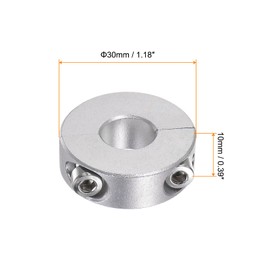 HARFINGTON 2pcs Double Split Shaft Collar for 12mm Shaft Set Screw Clamp-On Collars, 30mm OD, 10mm Width, for Stoppers, Position, Hold Timing Pulleys, Machine Tools, Industry, Anodization