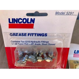 Lincoln 1/4"-28 Taper Thread Grease Fittings 45dg Angle, 5291 (Lot of 20)