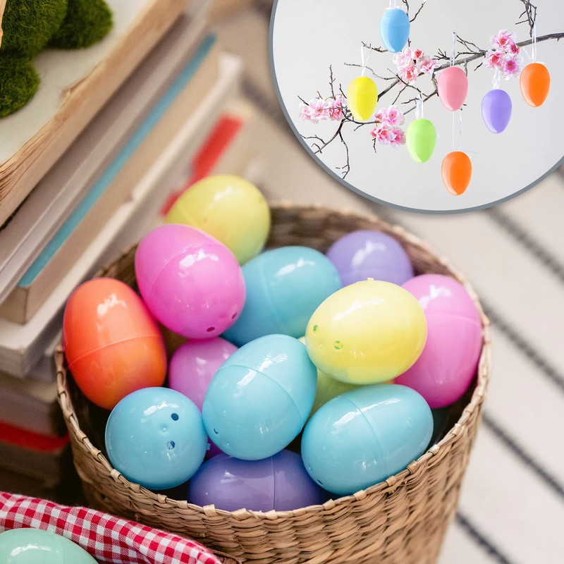 com-four® 24 x Filling Eggs - Colourful Plastic Eggs for