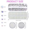 Azushwer 4 Boxes Nail Art Rhinestones, Nail Charms, Pearl Crystals