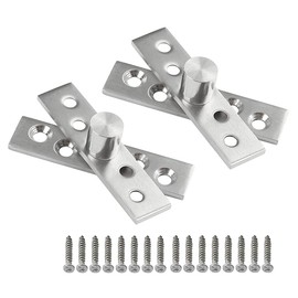 2 Pcs 360° Door Pivot Hinge,Stainless Steel Rotation Hidden Door Centre Shaft Pivot Hinges 75x18mm (M75mm)
