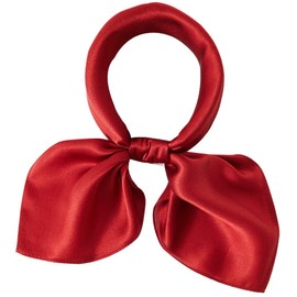 CYZLANN Women Small Square Silk Scarfs 100% Real Mulberry Silk 21" Hair Neck Scarves(dark red)