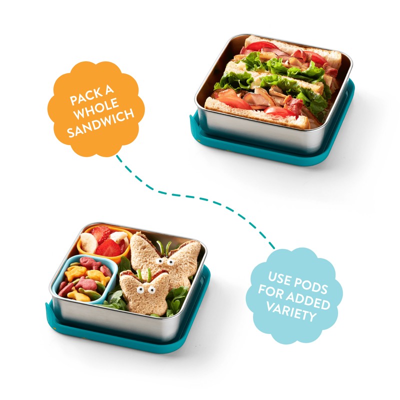 Planetbox Trailblazer Sandwich Box, White Sand Terrazzo