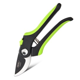 Deli Professional Garden Pruning Shears, 8-inch, Steel Blade, 13mm Cutting Capacity, Black