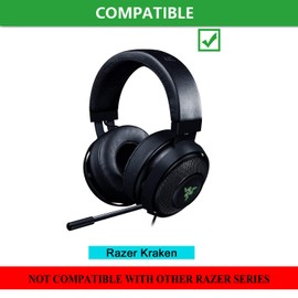 Jecobb Kraken Earpads On-Ear Replacement Ear Pads with Protein Leather & Memory Foam Ear Cushion Cover for Razer Kraken Headphone ONLY (Black/Orange)