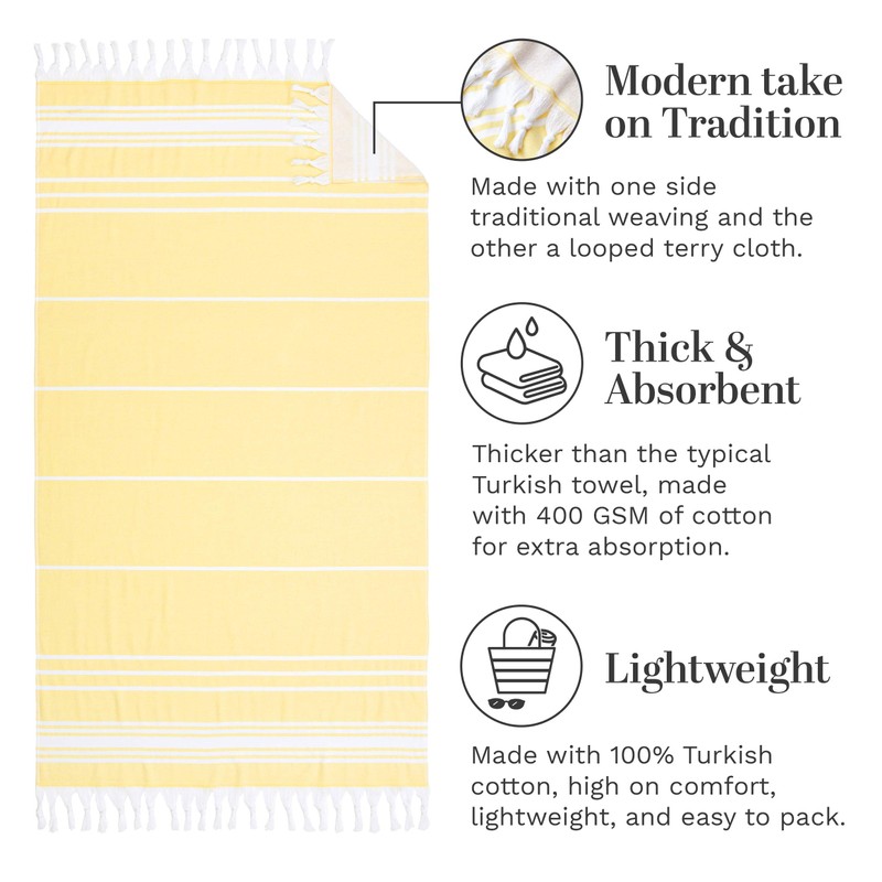 Laguna Beach Textile Co. Toallas turcas suaves (amarillo)