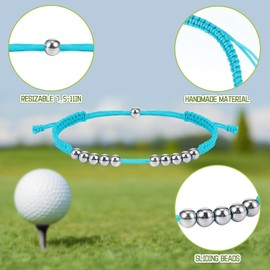 Tondiamo 12pcs Golf Stainless Steel 10 Beads Score Counter Bracelet, Golf Glove Bead Stroke Counter, Stroke Count Resizable Easy to Adjust Round Scoring Tracker Accessory