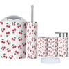 Bathroom Accessory Set 6 Piece red Cherry Pattern Cherry Pattern