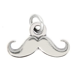 LGU Sterling Silver Oxidized Fancy Mustache Charm