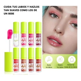 Lip Gloss Hidratante 8 Colores, Lip Oil Transparente