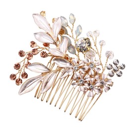 Ipetboom 1pc Elegant Rhinestone Inlaid Flower Wedding Hair Comb Decorative Bridal Accessory for Special Occasions present for Brides and Bridesmaids for Dinners and Dances